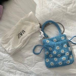 Zara Flower Daisy Beaded Bag
